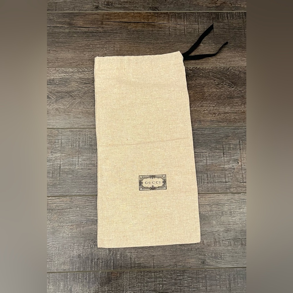 Gucci Beige Linen Dust Bag with Black Drawstring – Shoe/Accessory Storage
